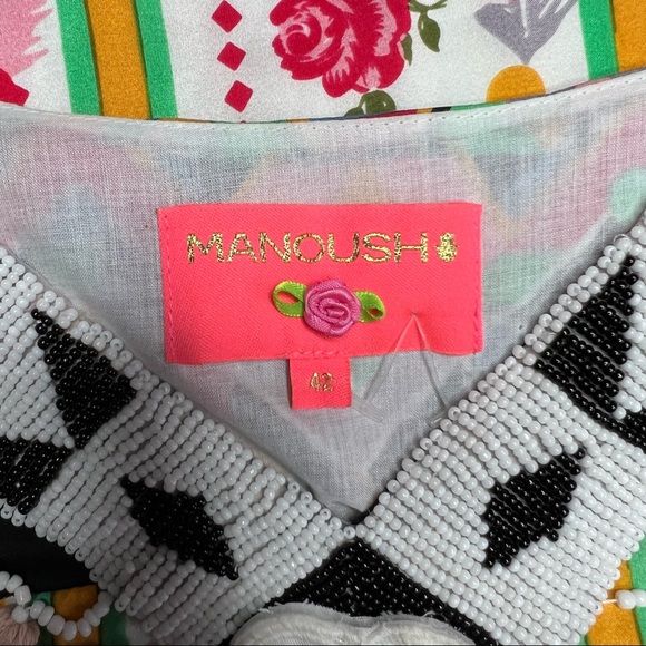 Manoush 100% Silk Vintage Coquette Baby Doll Dress, Intricate Detailing - Picture 9 of 10